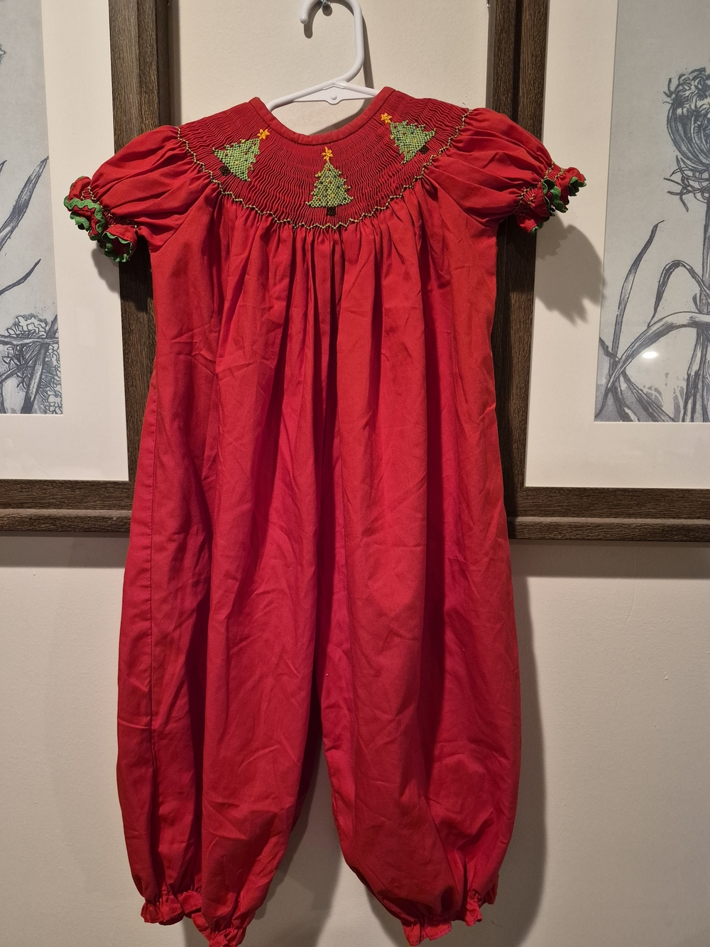 Smockadot Kids Christmas Romper Smocked - 24 Months